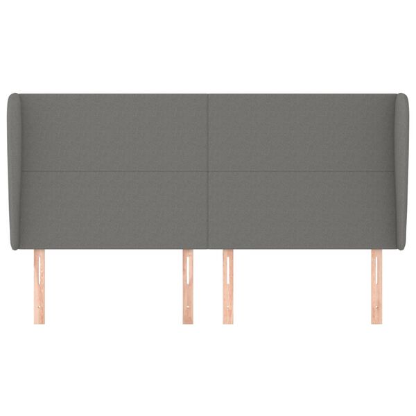 vidaXL Headboard with Ears Dark Grey 163 cm Fabric