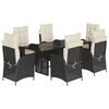 vidaXL 9 Piece Garden Dining Set with Cushions Grey Poly Rattan