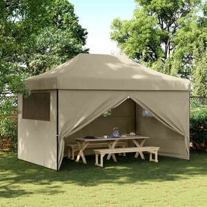 vidaXL Party Tent Taupe with Black Frame Oxford Fabric
