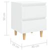 vidaXL Bed Cabinets & Pinewood Legs 2 pcs High Gloss White 40x35x50cm