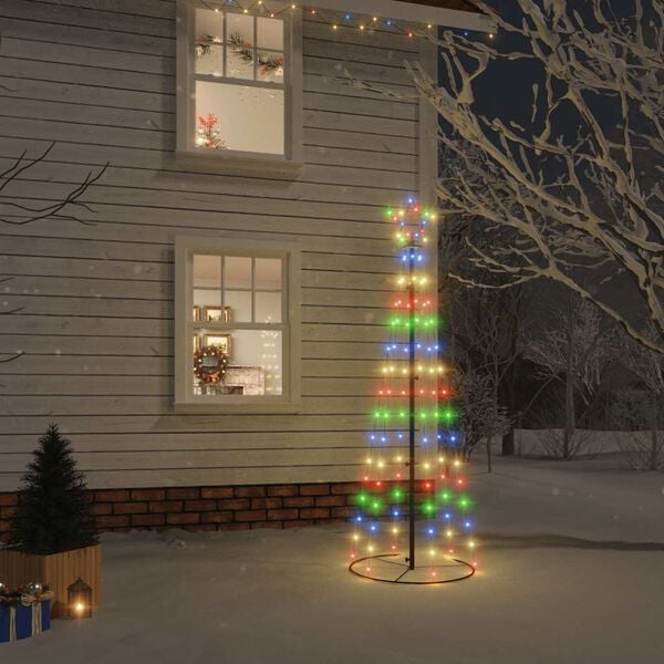 vidaXL Christmas Cone Tree Colourful 108 LEDs 70x180 cm