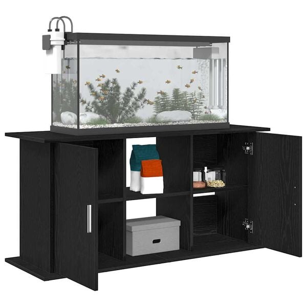 vidaXL Aquarium Stand Black Oak 121x41x58 cm Engineered Wood