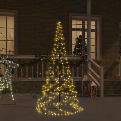 vidaXL Christmas Tree on Flagpole Warm White 200 LEDs 180 cm