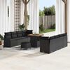 vidaXL Garden Sofa Set with Cushion with Storage 11 pcs Black