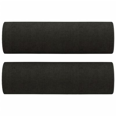 vidaXL 2-Seater Sofa with Throw Pillows Black 120 cm Fabric