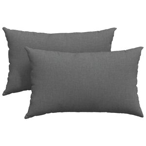 vidaXL Sofa Pillows 2 pcs Dark Grey 50 x 30 cm Fabric