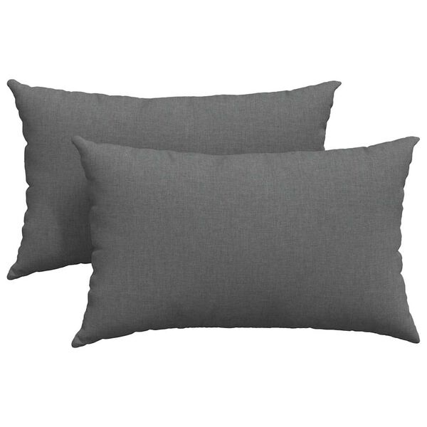 vidaXL Sofa Pillows 2 pcs Dark Grey 50 x 30 cm Fabric