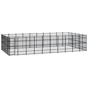 vidaXL Outdoor Dog Kennel Steel 46.08 m&sup2;