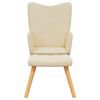 vidaXL Relaxing Chair with a Stool Cream Fabric