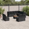vidaXL 12 Piece Garden Sofa Set with Cushions Black Poly Rattan