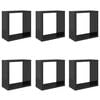 vidaXL Wall Cube Shelves 6 pcs High Gloss Grey 30x15x30 cm
