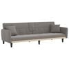 vidaXL Sofa Bed with Cup Holders Taupe Fabric