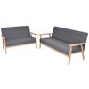 vidaXL Sofa Set 2 Pieces Fabric Dark Grey