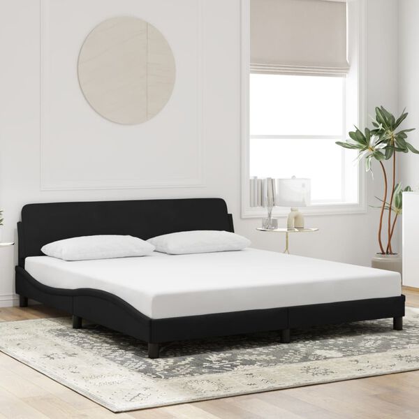 vidaXL Bed Frame "Dover" Black 180x200 cm King Velvet
