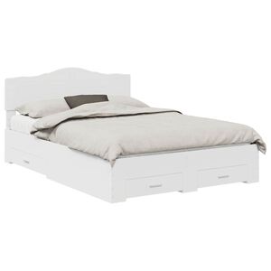 vidaXL Bed Frame with Headboard White 150 x 200 cm Engineered Wood