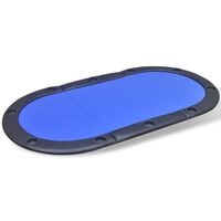 vidaXL 10-Player Foldable Poker Tabletop Blue