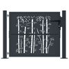 vidaXL Garden Gate Anthracite 100x100 cm Steel Bamboo Design