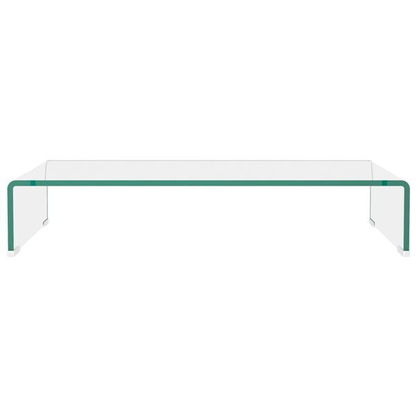 vidaXL TV Stand/Monitor Riser Glass Clear 70x30x13 cm