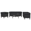 vidaXL 3 Piece Sofa Set Black Fabric