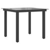vidaXL Garden Table Black 80x80x74 cm Aluminium and Glass