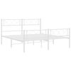 vidaXL Metal Bed Frame without Mattress with Footboard White 135x190cm