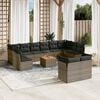 vidaXL 13 Piece Garden Sofa Set with Cushions Grey Poly Rattan