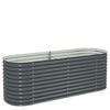 vidaXL Garden Raised Bed | Grey | Galvanised Steel | Large | Durable