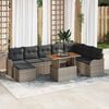 vidaXL Garden Sofa Set 9 pcs Grey Poly rattan and powder-coated steel