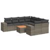 vidaXL 9 Piece Garden Sofa Set with Cushions Grey Poly Rattan