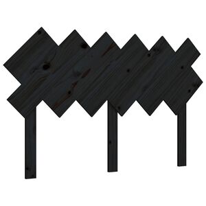 vidaXL Bed Headboard | Black | Solid pine wood | Medium | Decorative Inlays