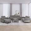 vidaXL 4 Piece Sofa Set with Cushions Dark Grey Microfibre Fabric