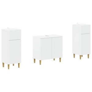 vidaXL 2 Piece Bathroom Cabinet Set ARNHEM White Engineered Wood