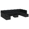 vidaXL Garden Sofa Set 11 pcs Black Poly Rattan