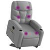 vidaXL Electric Stand up Massage Recliner Chair Light Grey Fabric