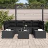 vidaXL Garden Sofa Set with Cushion 7 pcs Black Poly Rattan