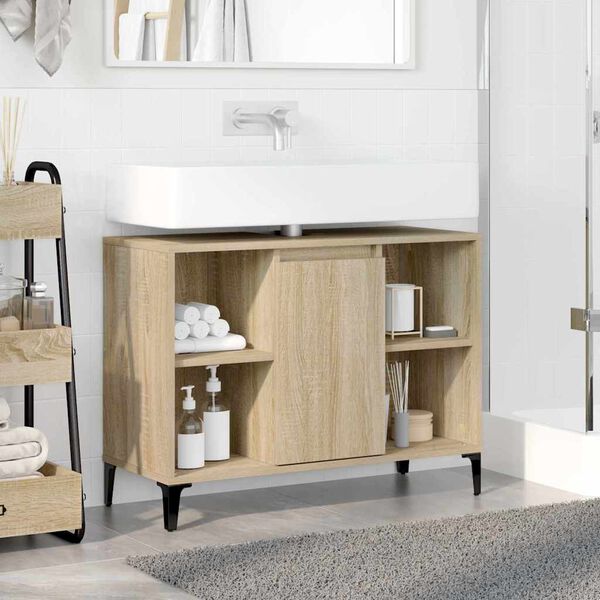 vidaXL Sink Cabinet Sonoma Oak 80x33x60 cm Engineered Wood