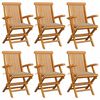 vidaXL Garden Chairs with Beige Cushions 6 pcs Solid Teak Wood