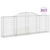 vidaXL Arched Gabion Baskets 17 pcs 300x30x100/120 cm Galvanised Iron