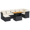 vidaXL 8 Piece Garden Sofa Set with Cushions Black Poly Rattan