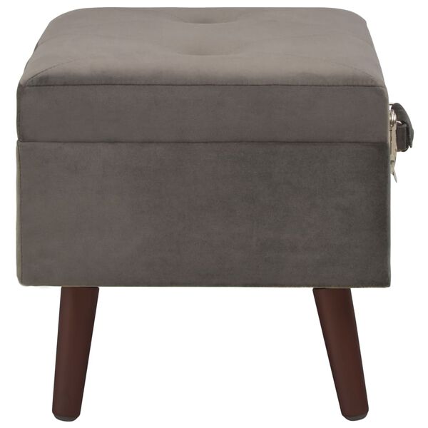 vidaXL Storage Stool Grey 40 cm Velvet