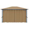 vidaXL Gazebo with Curtain 400x300 cm Taupe Aluminium
