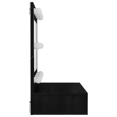 vidaXL Mirror Cabinet with LED Black 60x31.5x62 cm