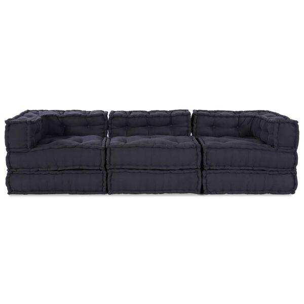 vidaXL Modular Sofa 3 pcs Anthracite Fabric