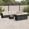 vidaXL 12 Piece Garden Sofa Set with Cushions Black Poly Rattan