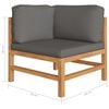 vidaXL 7 Piece Garden Lounge Set with Grey Cushions Solid Wood Teak