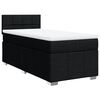 vidaXL Box Spring Bed with Mattress Black King Single Fabric