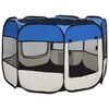 vidaXL Foldable Dog Playpen with Carrying Bag Blue 90x90x58 cm
