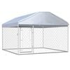 vidaXL Dog Kennel | Silver | Galvanized Steel | Large | Durable | Dog Kennel