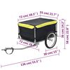 vidaXL Bike Trailer Black and Yellow 65 kg