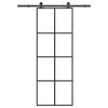 vidaXL Sliding Door with Hardware Set 76x205 cm ESG Glass&Aluminium